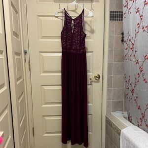 Morgan & Co. Burgundy Lace Prom Dress